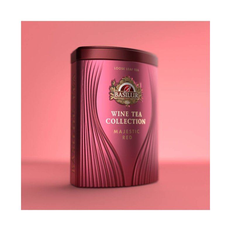 72339-4551 BASILUR Wine Tea Majestic R�d Metal D�se L�s Sort  te75g