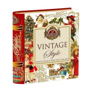 71773-7347 BASILUR JULE TEBOG Mini Vintage Pyramide Tebreve med l�s bladte 5x2g