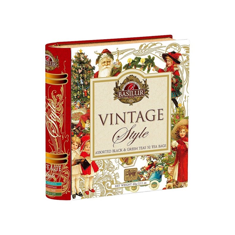 71773-7347 BASILUR JULE TEBOG Mini Vintage Pyramide Tebreve med l�s bladte 5x2g