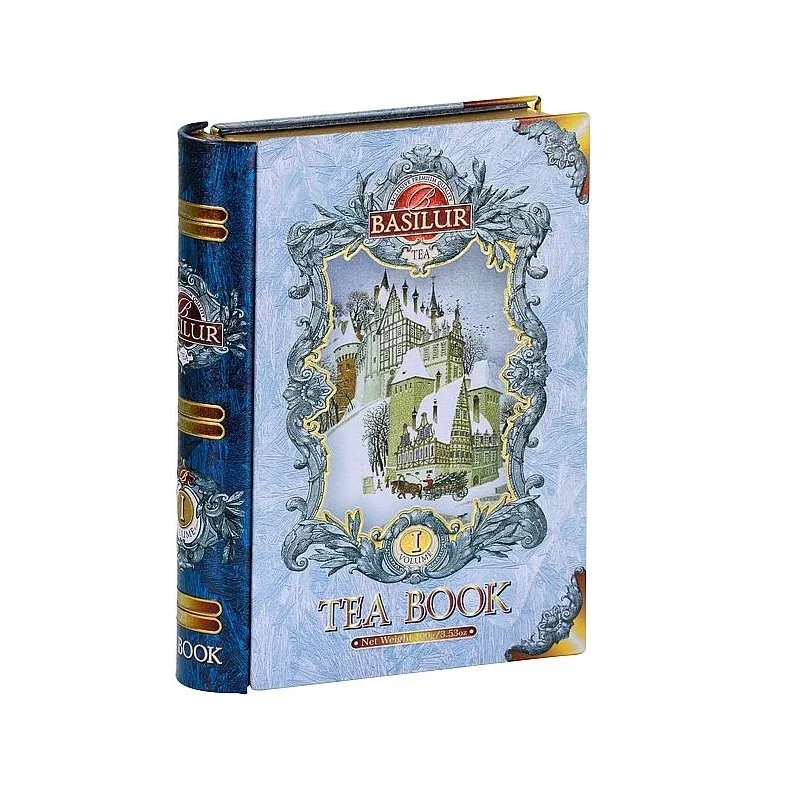 70208-7597 BASILUR TEBOG Blue Tea Book Bind I Metal Ls Bladte 100g (kornblomst, jasmin, mandel)