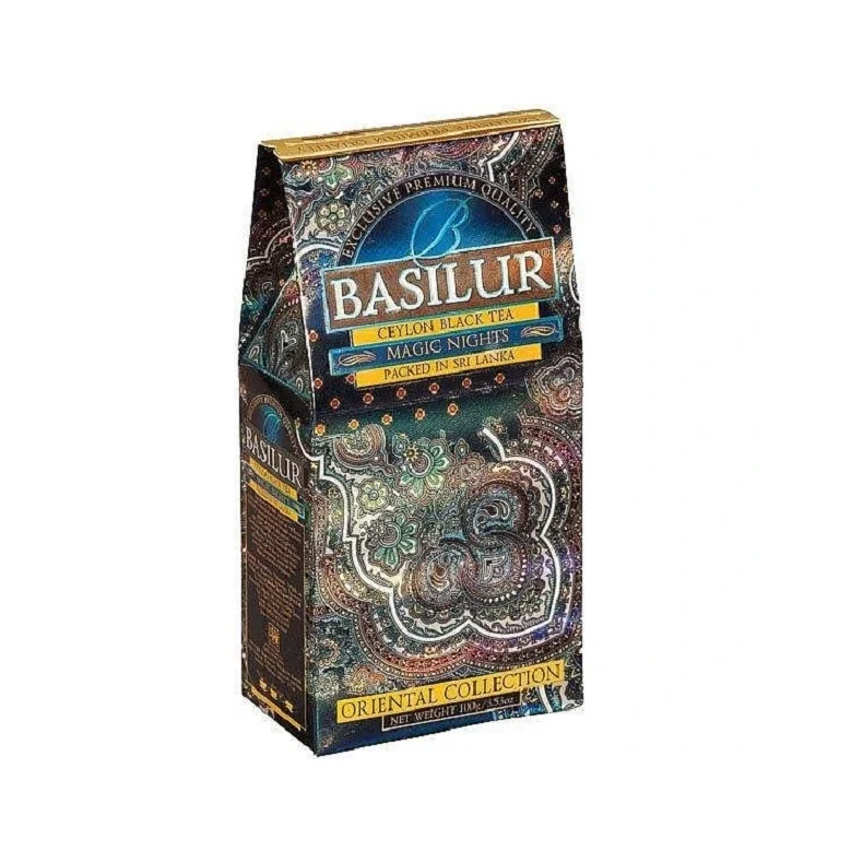 70424-BASILUR Orient Magic Nights 100g SORT CEYLON L�S BLADTE med smag (traneb�r, jordb�r, abrikos, ananas, papay)