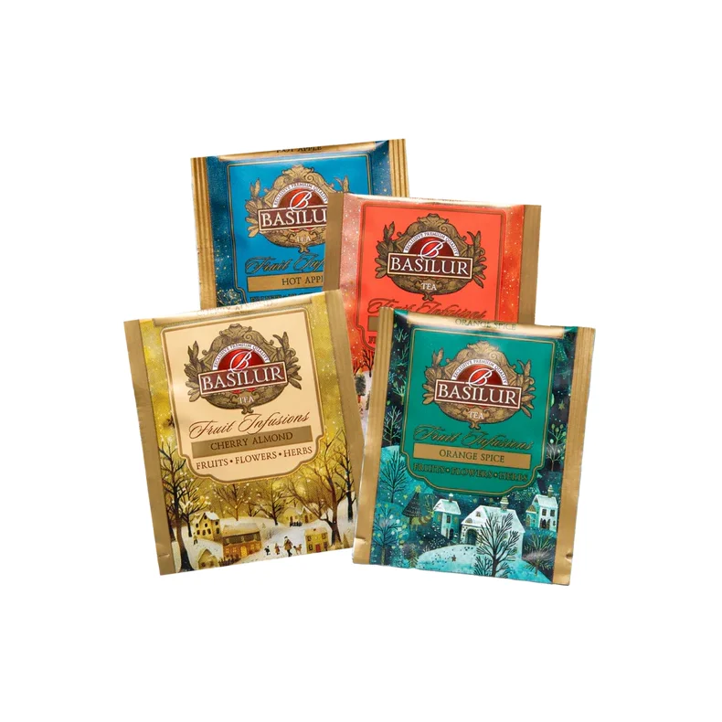 Te�ske med 10 x 4 tebreve ( Frugt infusions )