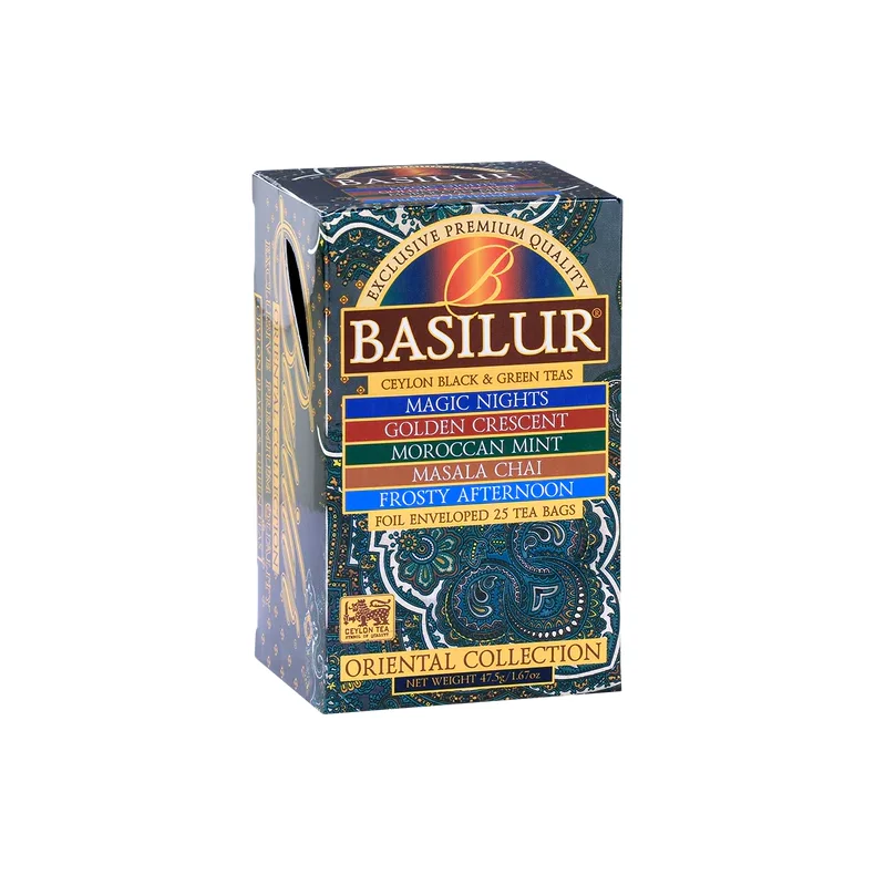 Basilur oriental  ass 25 x 2 g sort og grn te