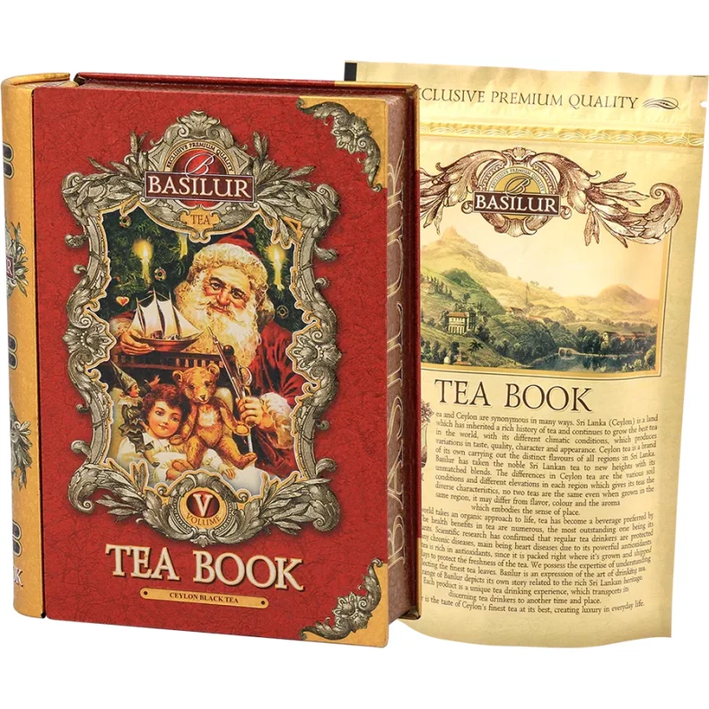 70395 BASILUR JULE TEBOG Tea Book Bind 5 R�d (Jul) 100g l�s Ceylon bladte