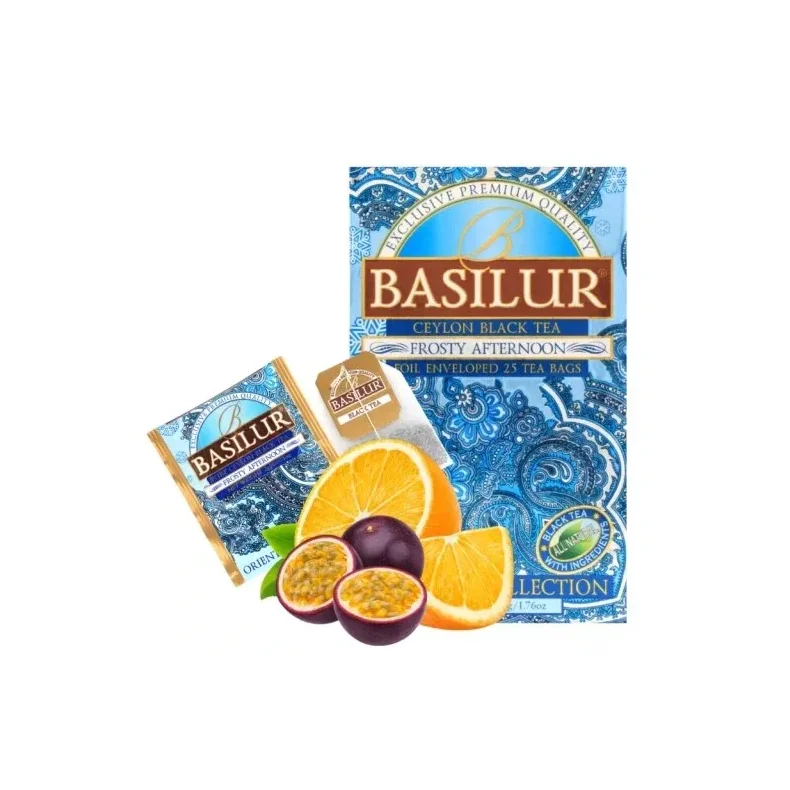 70855 Basilur oriental Frosty Afternoon  25 x 2 g sort te-( passionsfrugt-appelsin aroma )