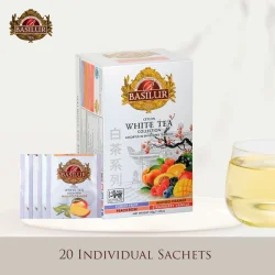 72174-3999 BASILUR White Tea 4 slags Assorterede Gastro Tebreve 20x2g